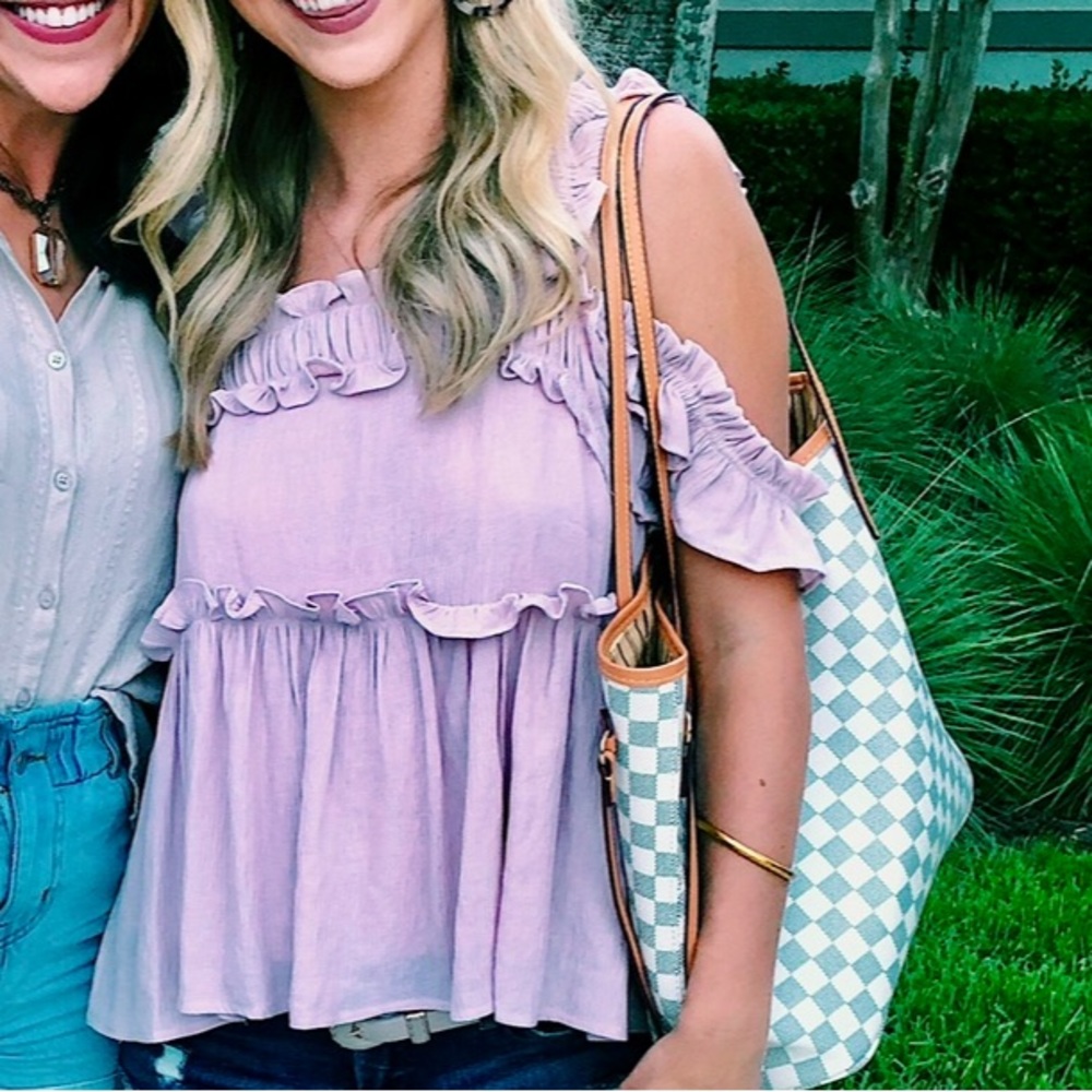 Listicle Gauze Mauve Top Size Small